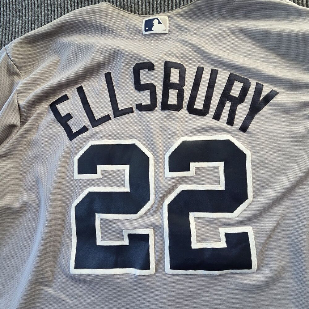 Majestic Coolbase New York Yankees Jersey Jacoby Ellsbury 22 Mens 2XL Gray - Picture 13 of 14